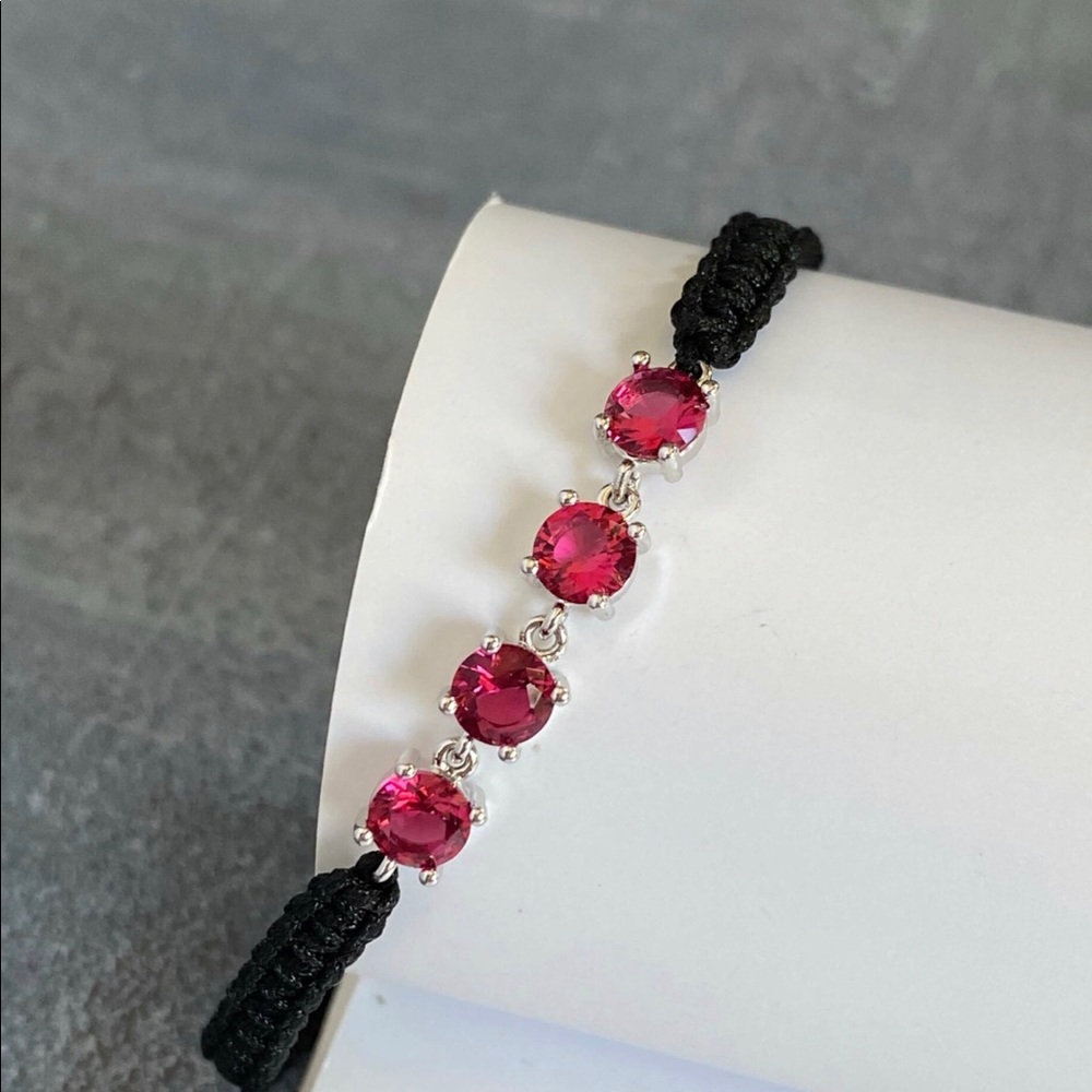 Adjustable Bracelet Real Pink Sapphire Knit Bracelet